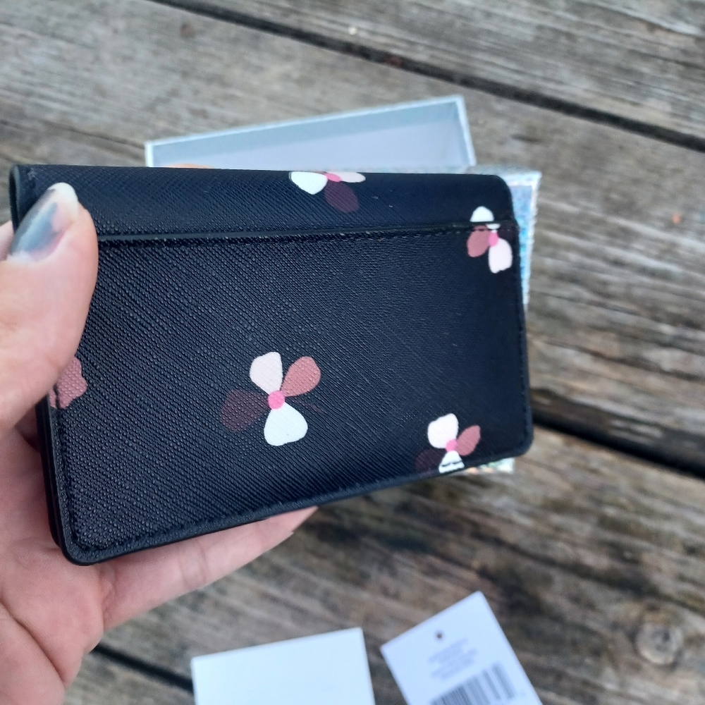 COPY -🔥 NIB^ Kate Spade Dusk Buds Ditsy Bifold Card Holder Wallet - Picture 8 of 8